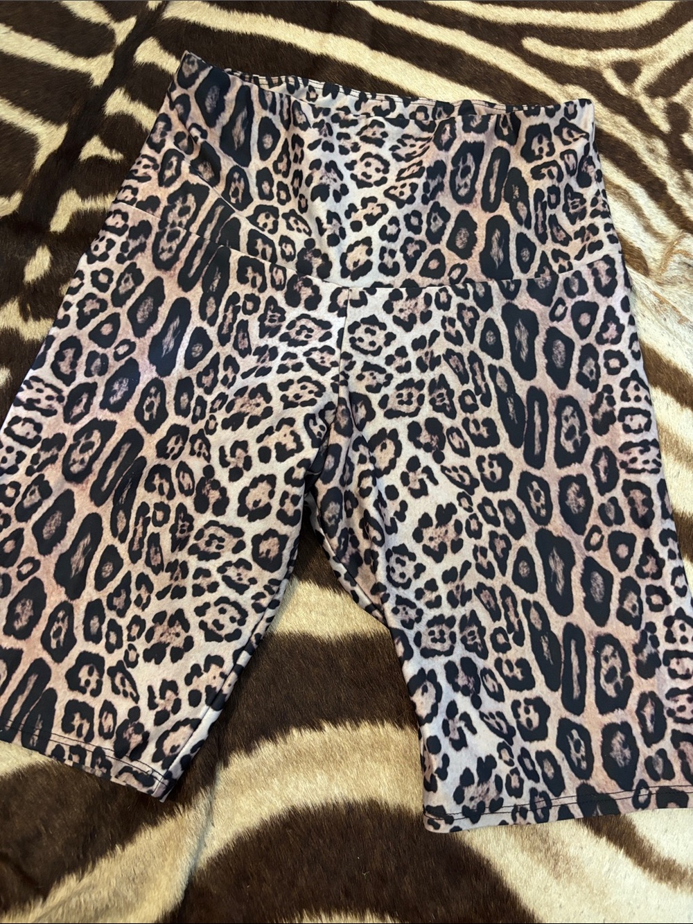 Onzie Kids Leopard Print Bike Shorts - Pink and Black